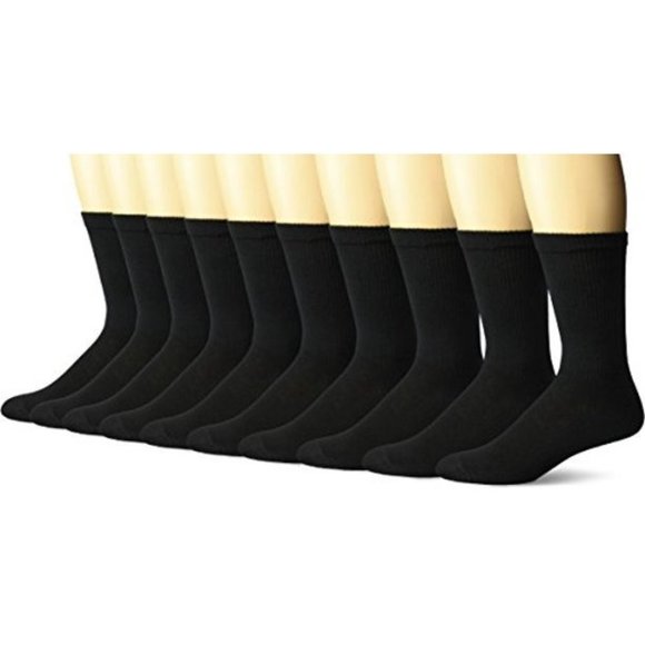 Hanes Men's Ultimate Cushion Crew Cut Socks 10pk (6-12) - Black - Picture 1 of 3